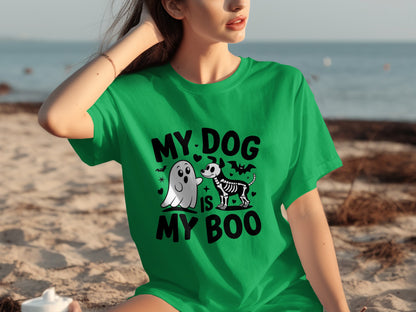 My Dog is My Boo Halloween Ghost and Skeleton Shirt