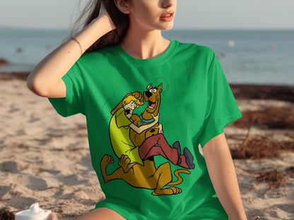 Scooby-Doo and Shaggy Green Cartoon T-Shirt