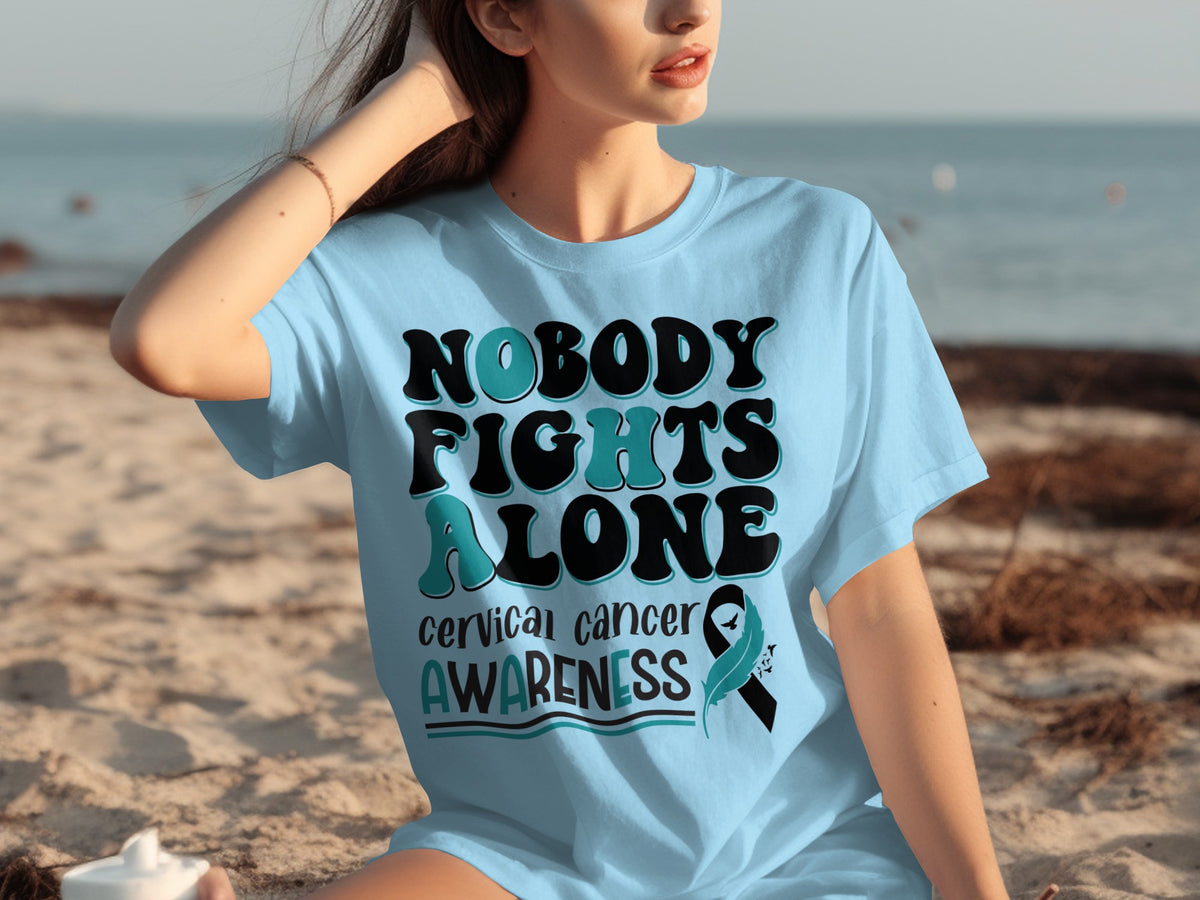 Nobody Fights Alone Cervical Cancer Awareness Shirt