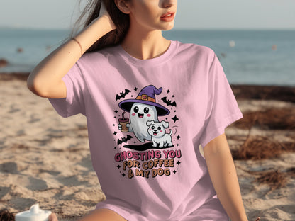 Ghosting You For Coffee And My Dog Witchy T-Shirt
