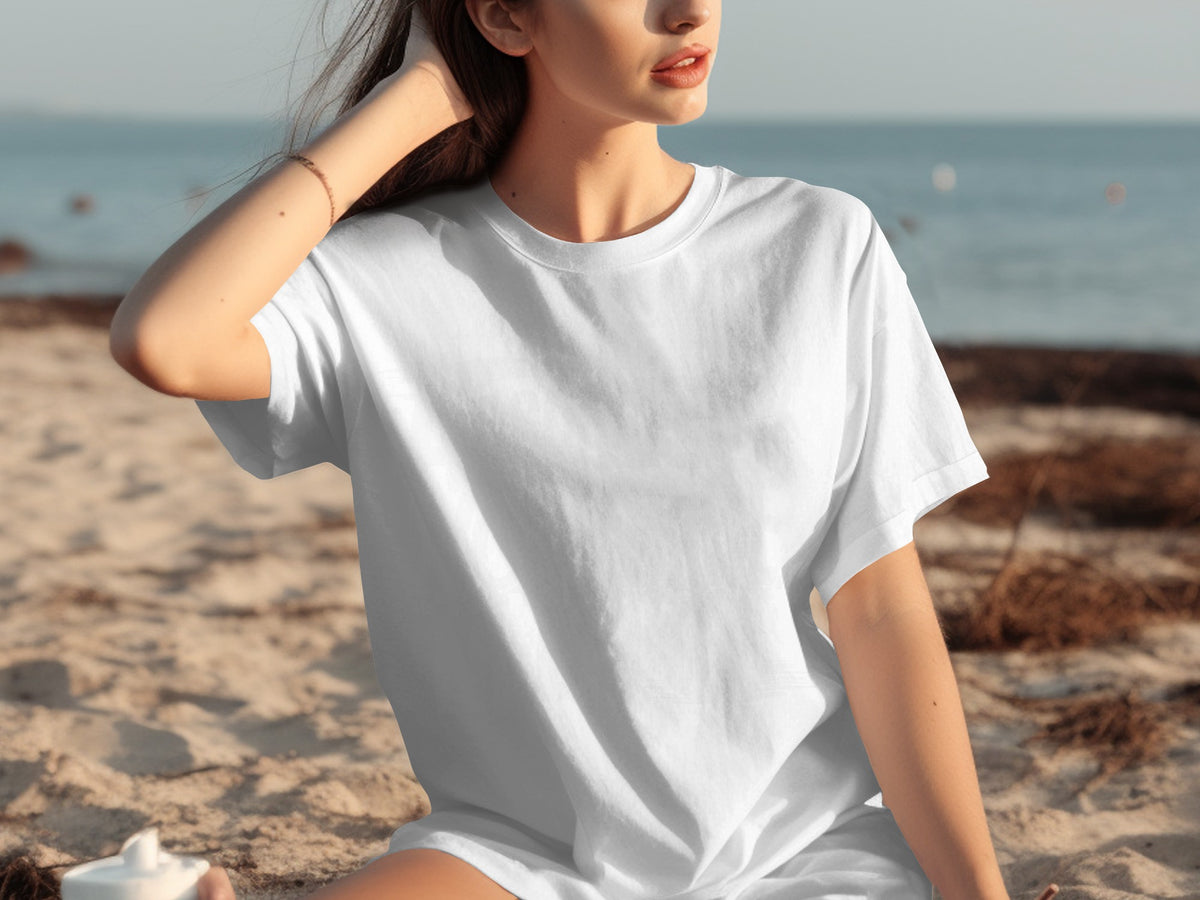 Casual White T-Shirt for Beach and Everyday Wear