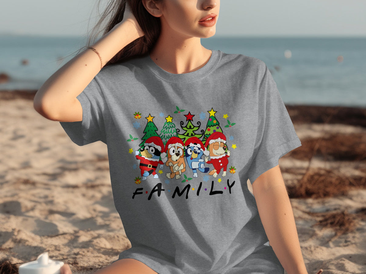 Family Christmas Cartoon Characters Graphic T-shirt