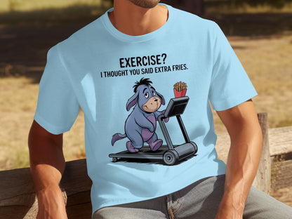 Funny Eeyore Extra Fries Exercise Treadmill Shirt
