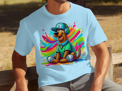 Colorful Scooby-Doo Illustration Casual T-Shirt