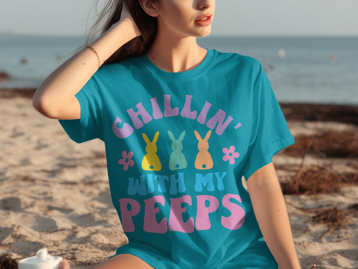 Chillin' With My Peeps Graphic Tee for Casual Outings