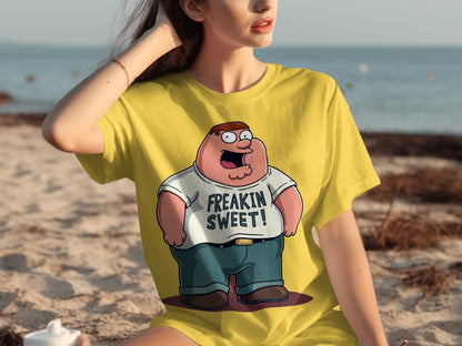 Freakin Sweet Yellow T-Shirt Character Graphic Tee