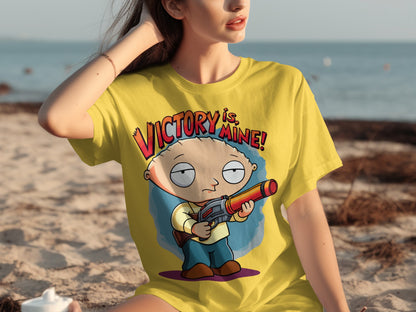 'Victory Is Mine' Yellow Graphic T-Shirt