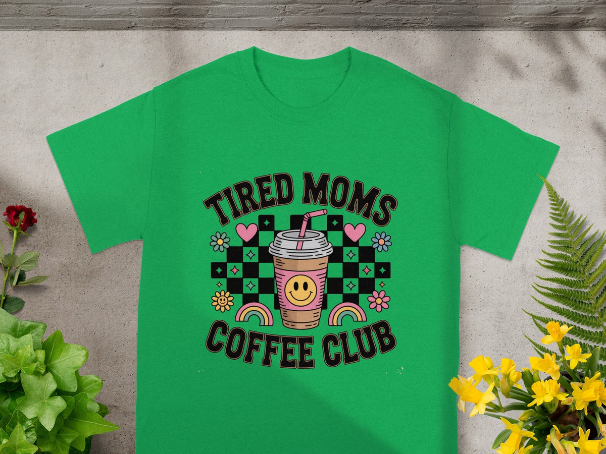 Tired Moms Coffee Club Graphic Tee Shirt for Enthusiasts