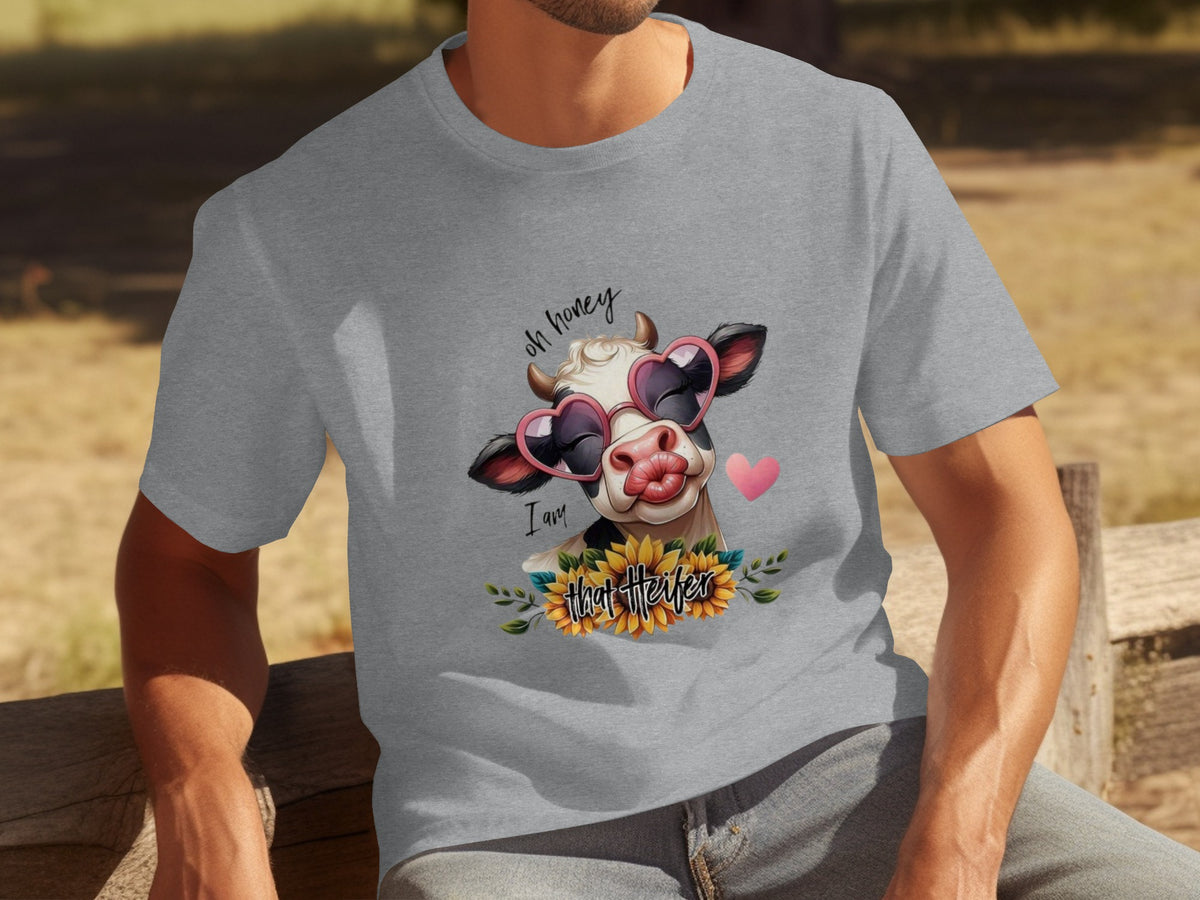 Oh Honey I Am That Heifer Funny Cow Graphic T-Shirt