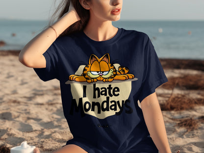 I Hate Mondays Garfield Cartoon Graphic T-shirt