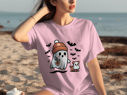 Cute Halloween Ghost and Dog Shirt for Fun Style