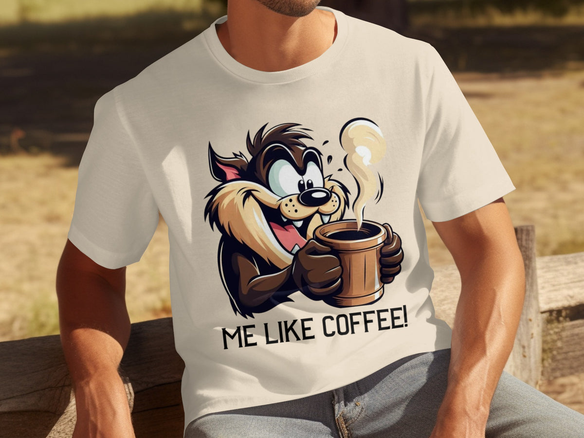 Me Like Coffee Cartoon Character Graphic T-Shirt