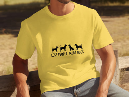 Less People More Dogs Graphic Tee Shirt for Dog Lovers