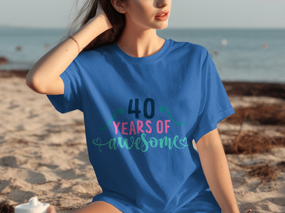 40 Years Of Awesome T-shirt for Celebrating Milestones