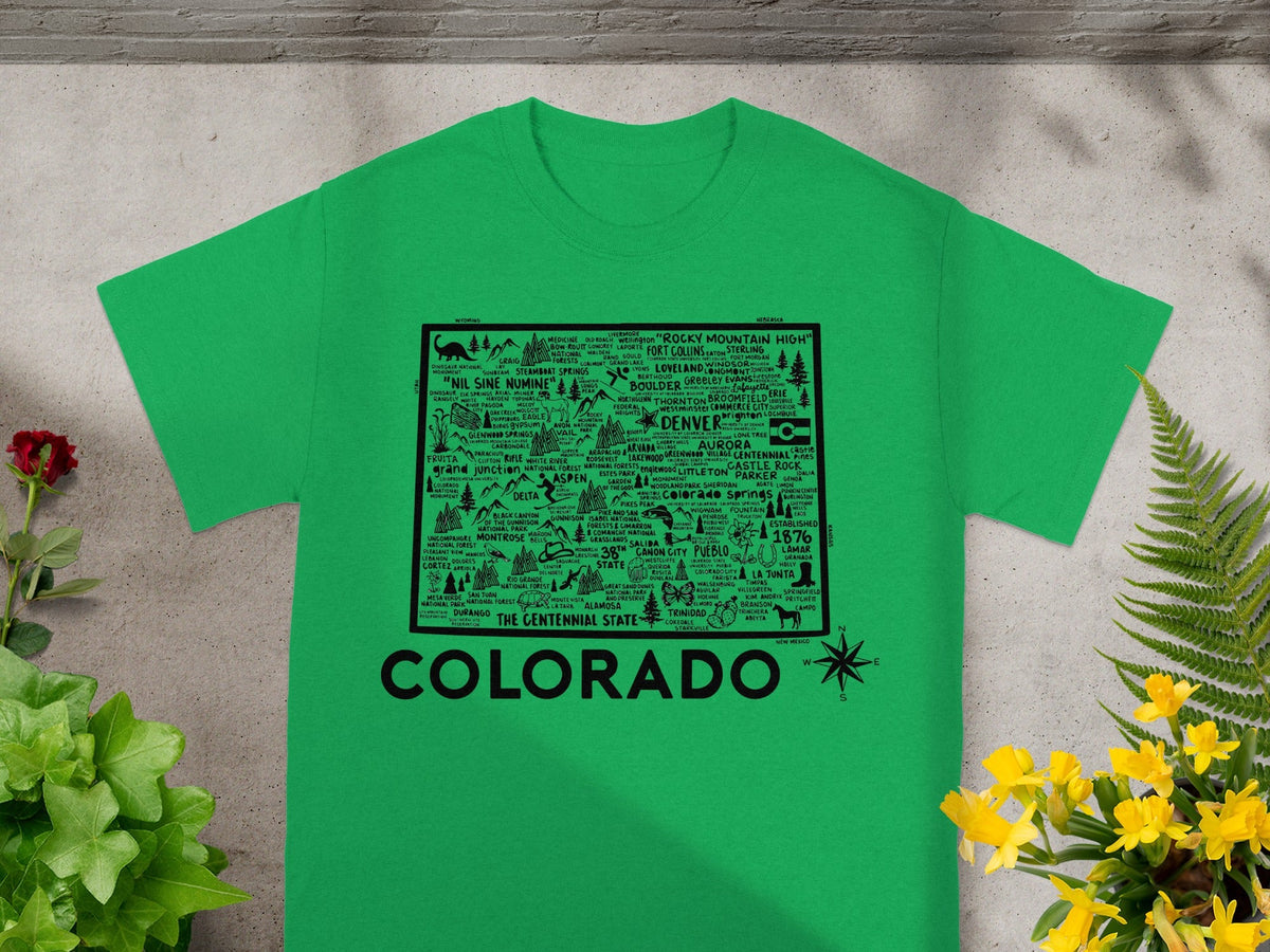 Colorado State Map Graphic Unisex T-Shirt