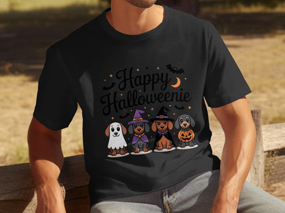 Happy Halloweenie Funny Halloween Dog Lover Shirt