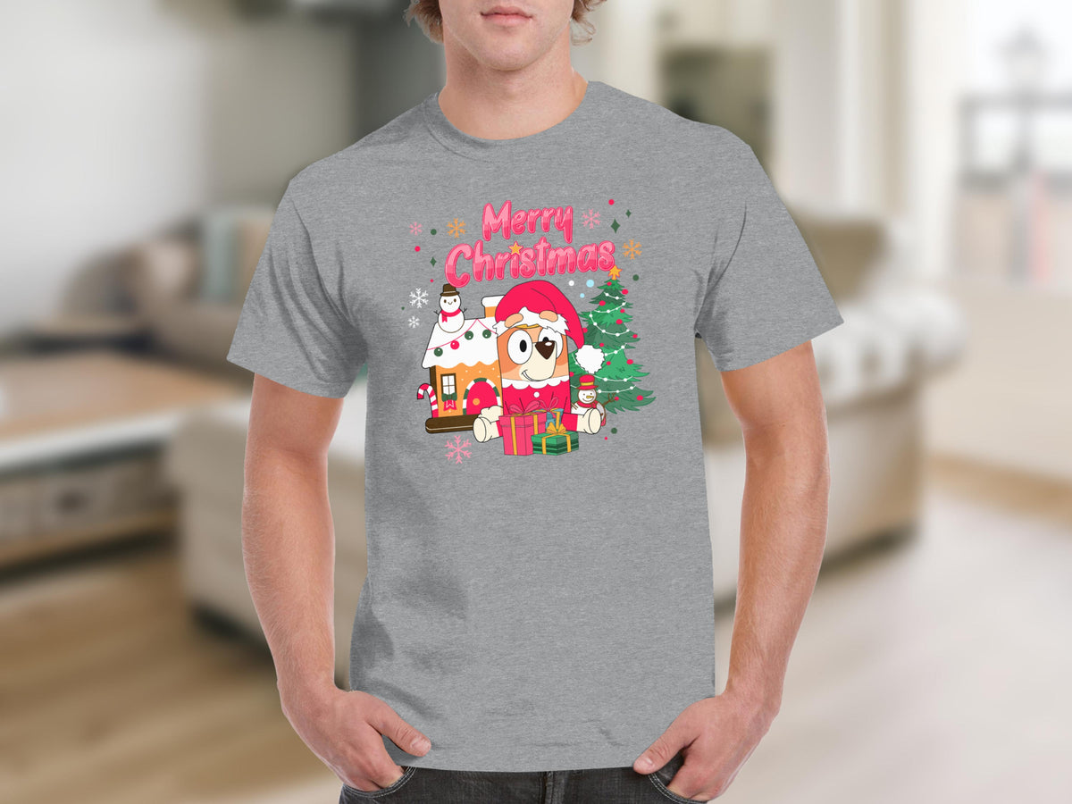 Merry Christmas Cute Santa and Gifts T-Shirt