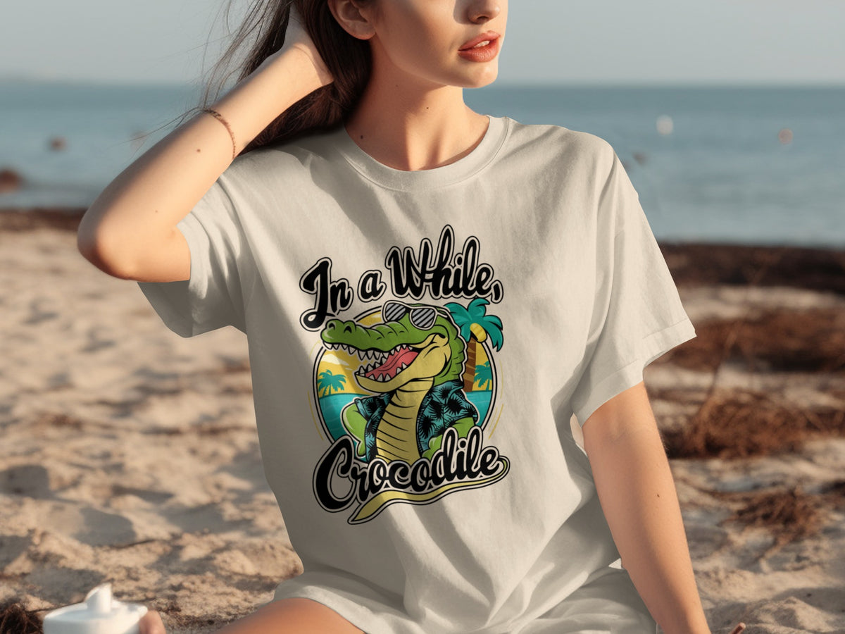 In a While Crocodile Graphic Beach T-Shirt