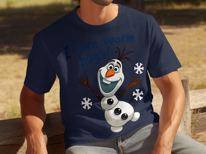 I Love Warm Hugs Snowman Character T-Shirt