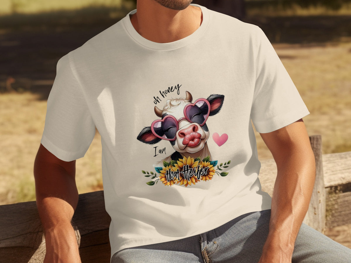 I Am That Heifer Cute Cow with Sunglasses T-shirt