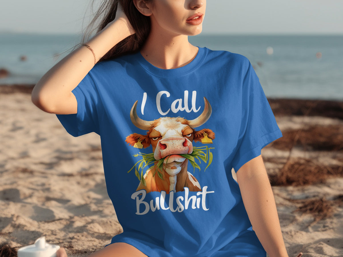 I Call Bullshit Funny Cow Graphic Print T-shirt
