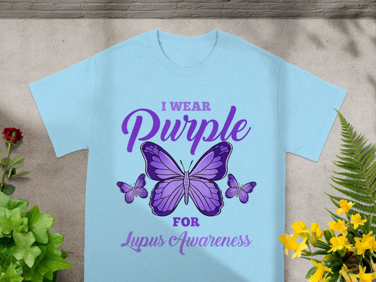 I Wear Purple for Lupus Awareness Butterfly Shirt