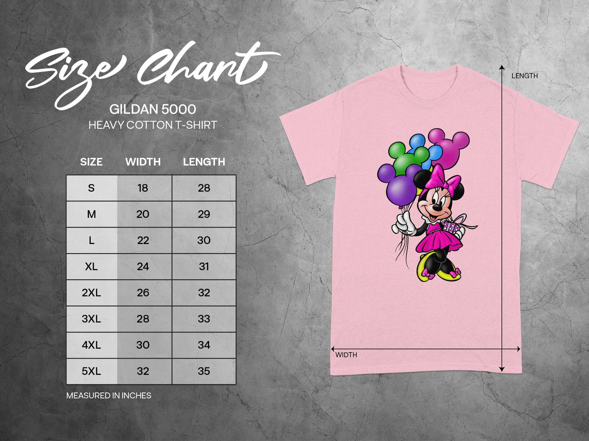 Gildan 5000 Minnie Mouse T-Shirt Size Chart product type