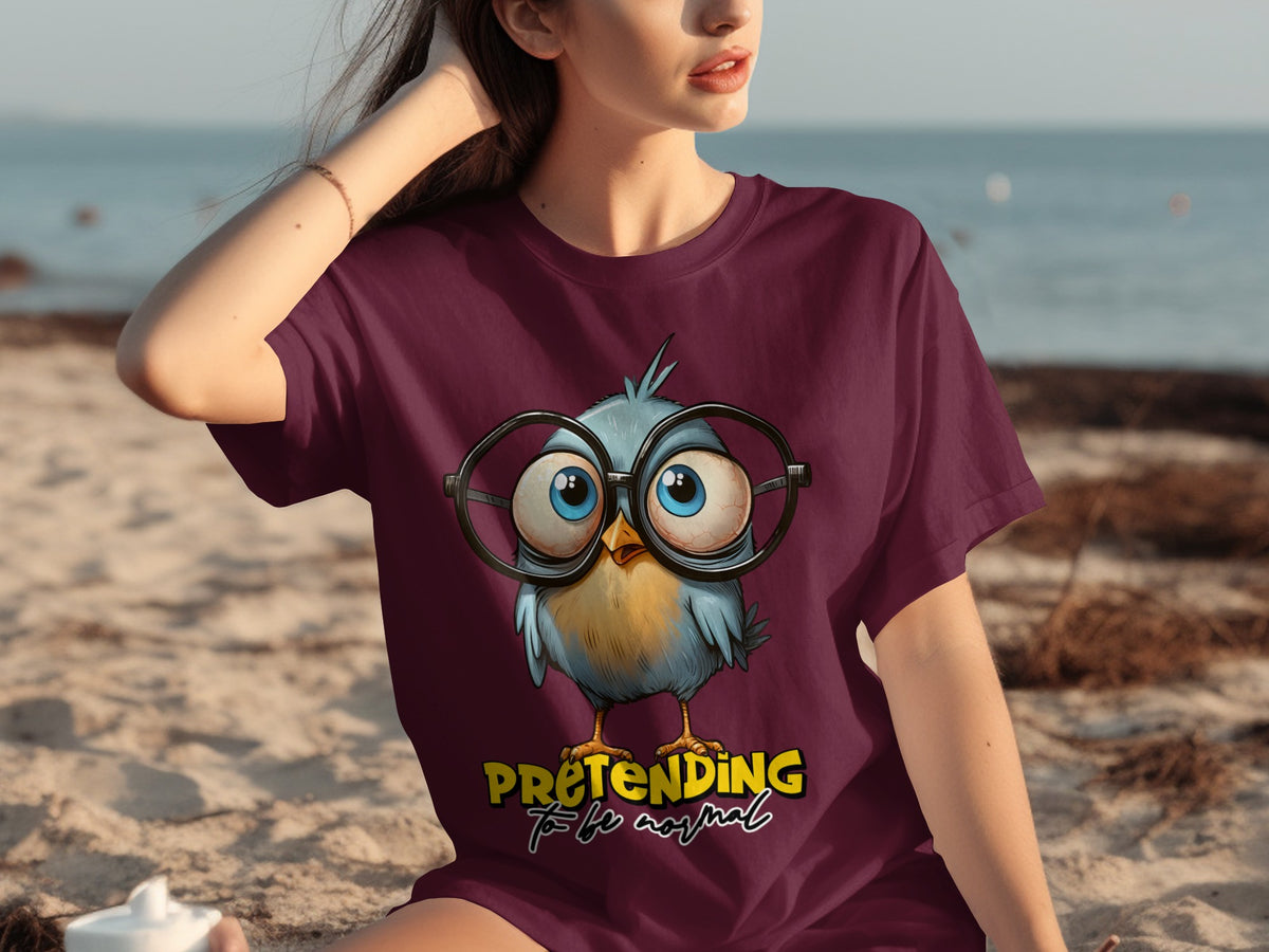Pretending To Be Normal Bird with Glasses T-shirt
