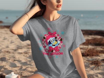 Festive Cartoon Character T-Shirt The Season Design