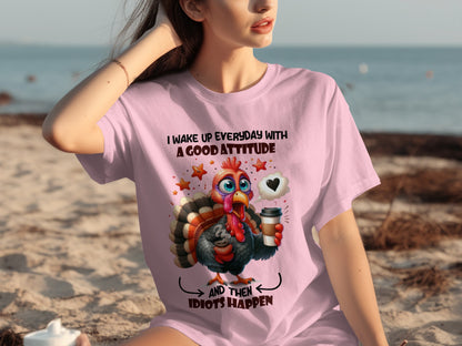 I Wake Up Everyday With A Good Attitude Funny T-shirt