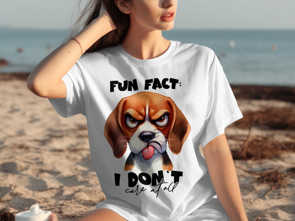 Fun Fact I Don't Care at All Angry Dog Graphic T-shirt