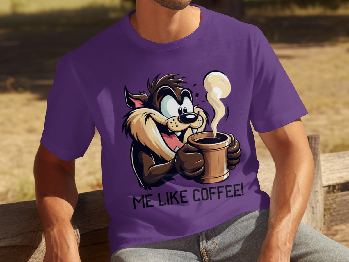 Me Like Coffee Cartoon Character Graphic T-Shirt