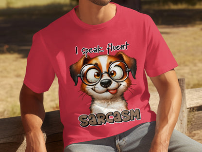 I Speak Fluent Sarcasm Dog With Glasses T-Shirt