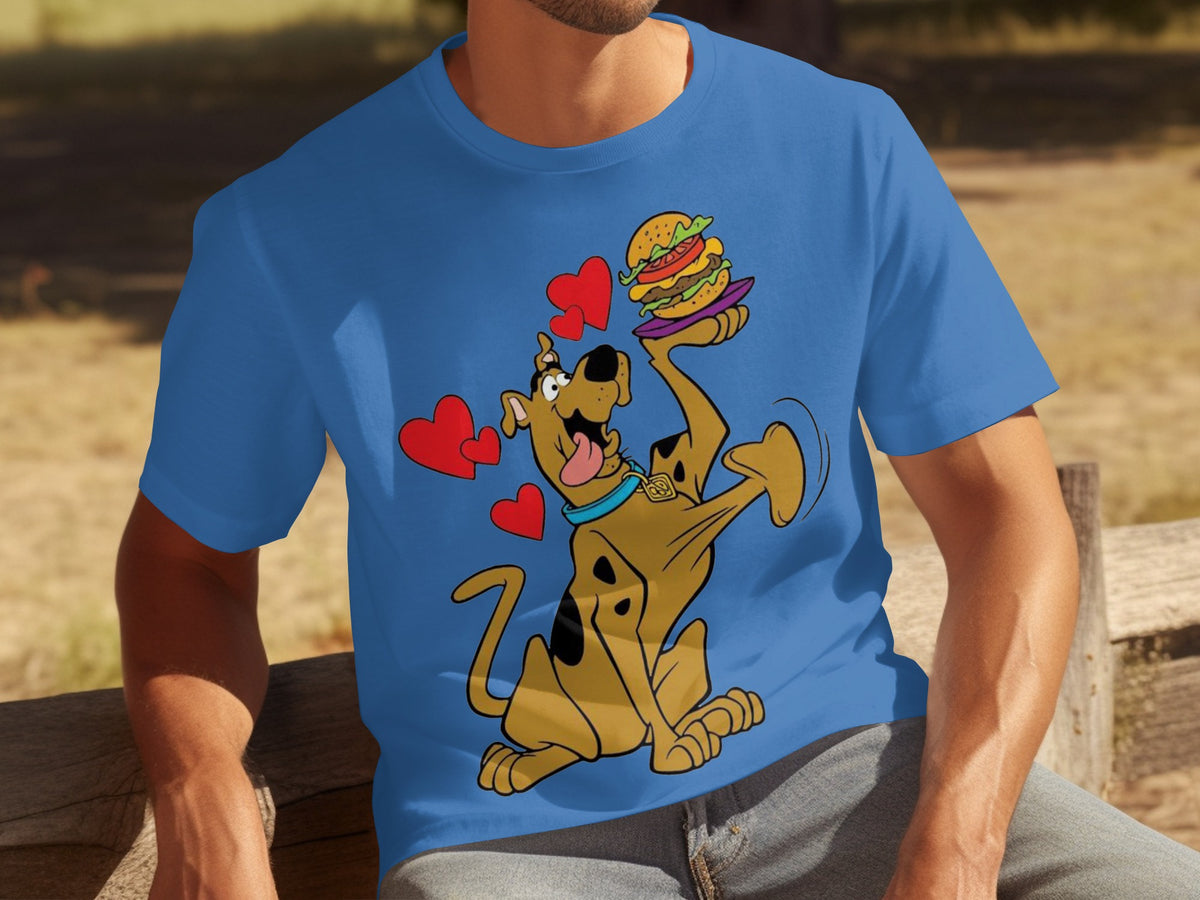 Scooby-Doo Holding Burger Graphic Unisex T-shirt