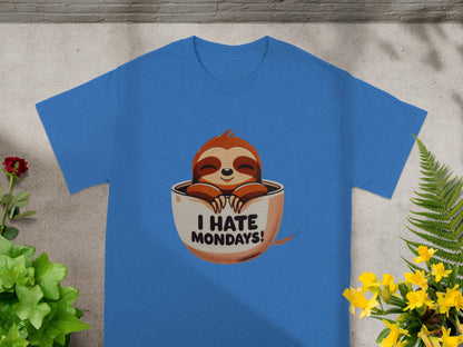 I Hate Mondays Sloth T-Shirt Fun Gift For Lazy People