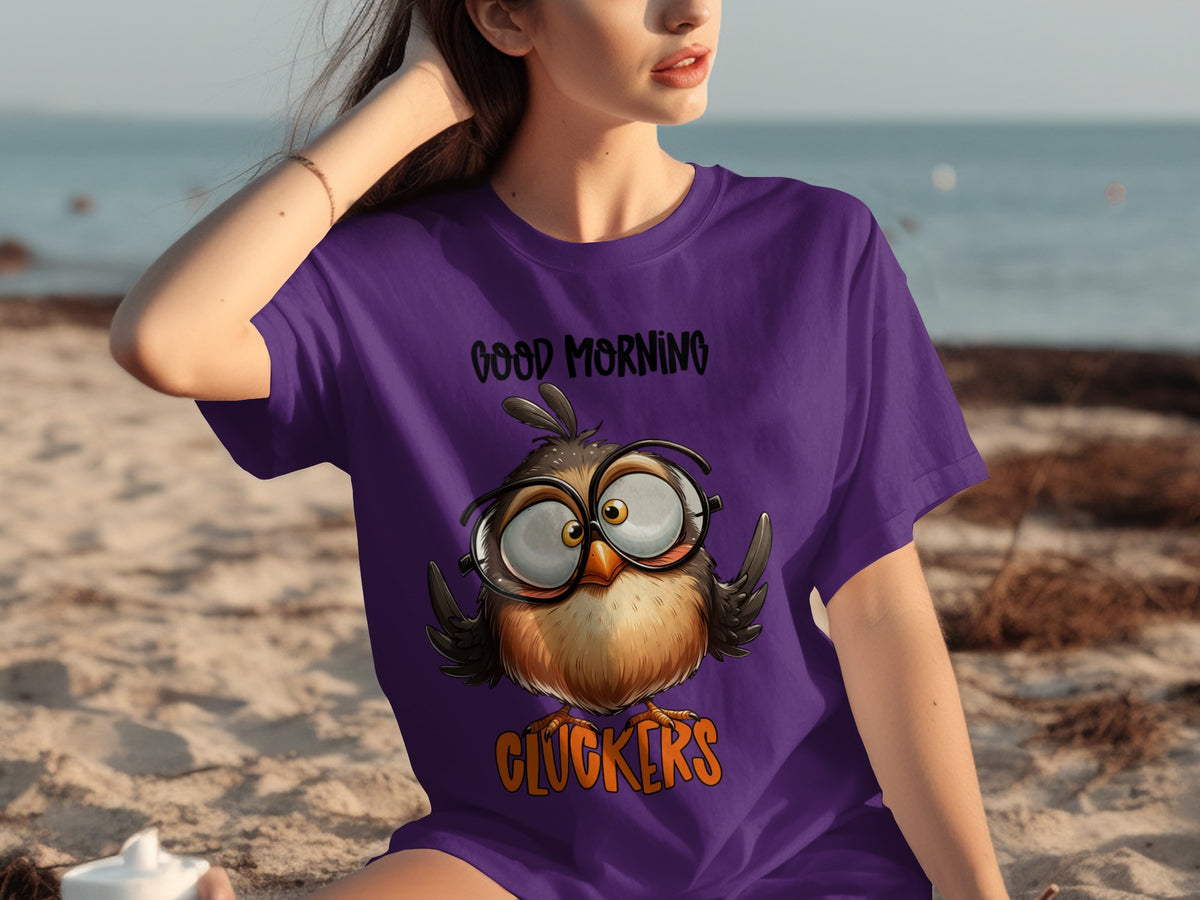 Good Morning Cluckers Owl Graphic T-shirt