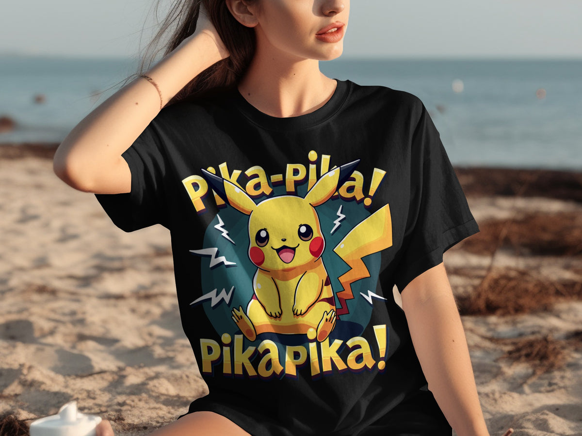 Pika Pika Pikachu Anime Character Fan Art T-Shirt