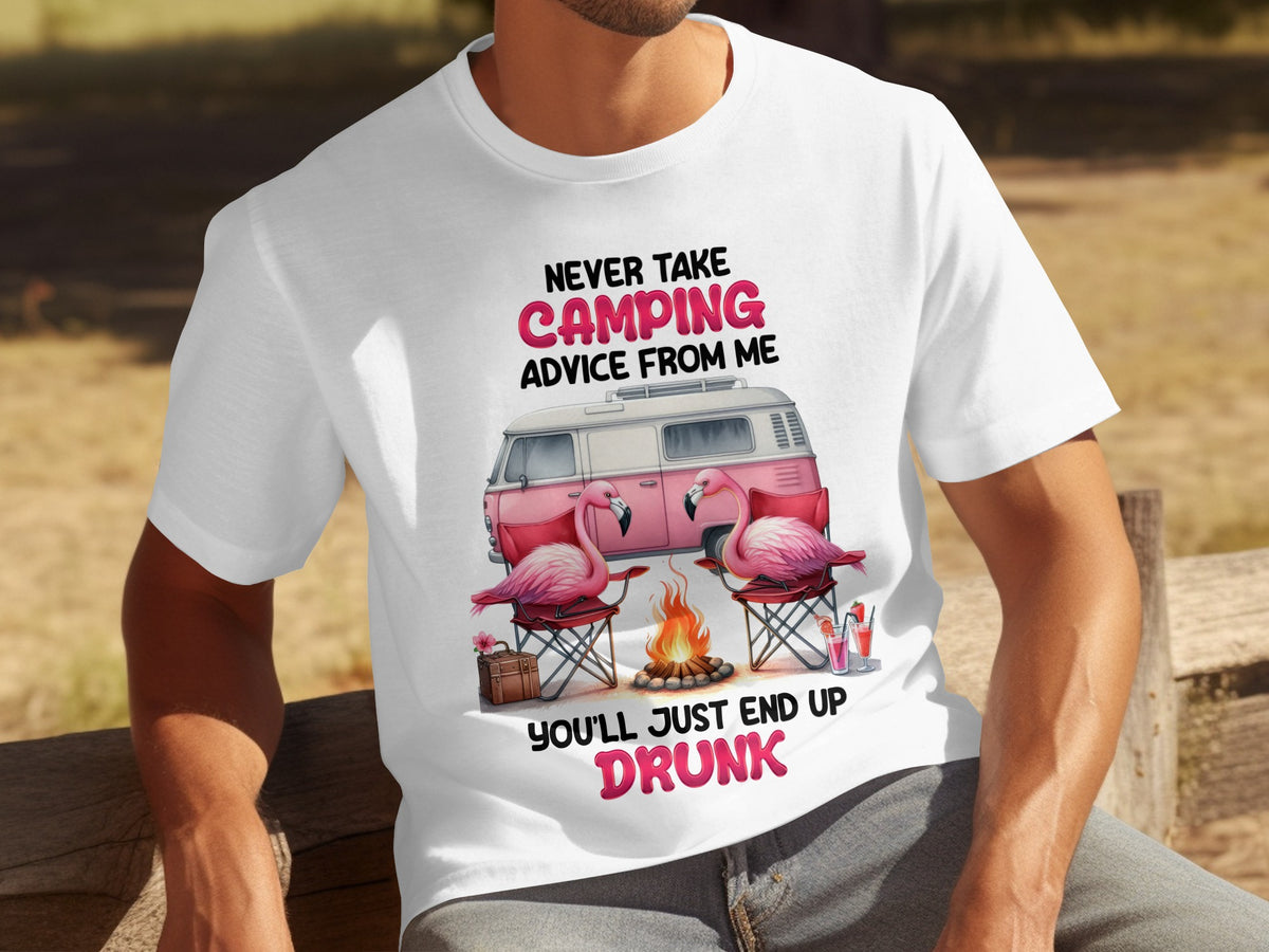 Never Take Camping Advice From Me Graphic Tee