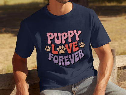 Puppy Love Forever Cute Paw Print Graphic Tee