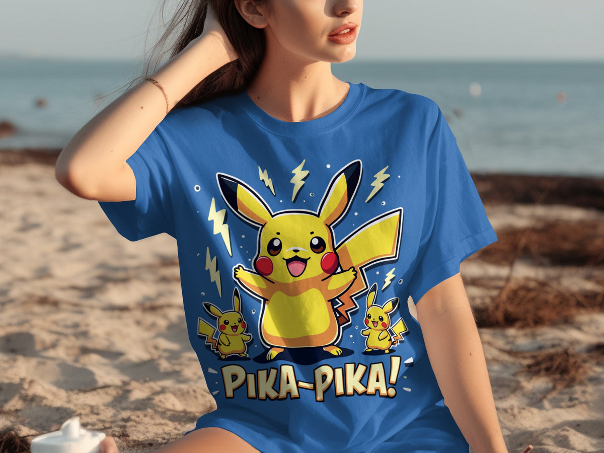 Pika Pika Pikachu Electric Design T-Shirt