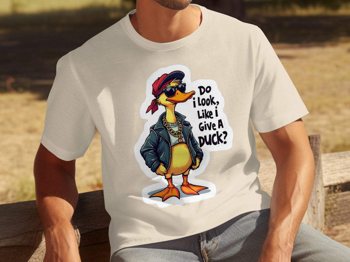 Funny Duck in Leather Jacket Do I Look Like I Give Duck Shirt