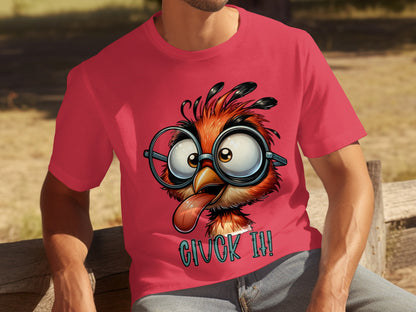 Funny Cartoon Bird Design Gluck It Graphic T-Shirt