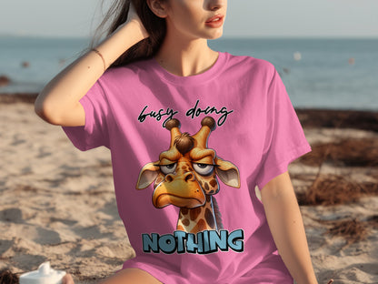 Giraffe Busy Doing Nothing Funny Women's T-Shirt Product