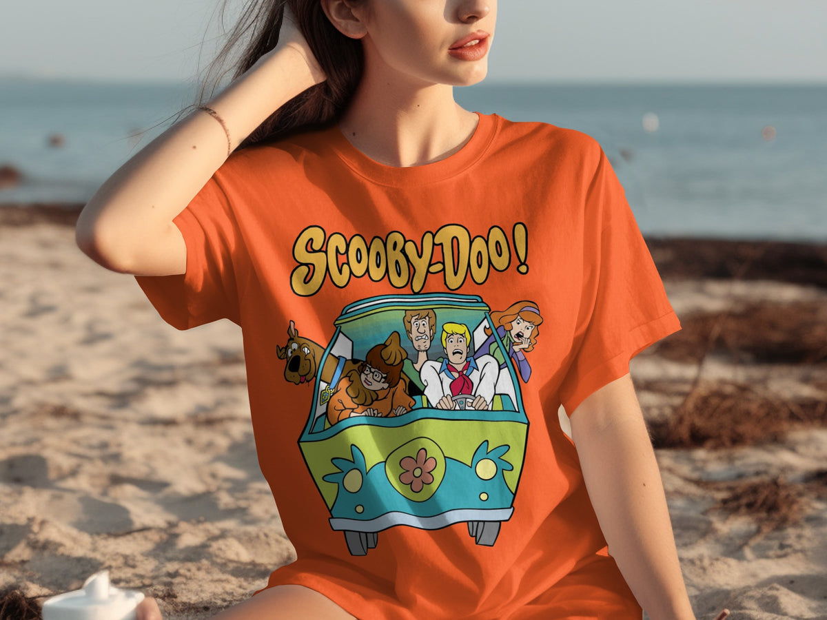 Scooby-Doo Characters Riding in Van Graphic T-shirt