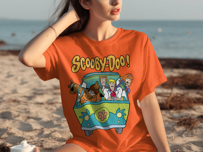 Scooby-Doo Characters Riding in Van Graphic T-shirt