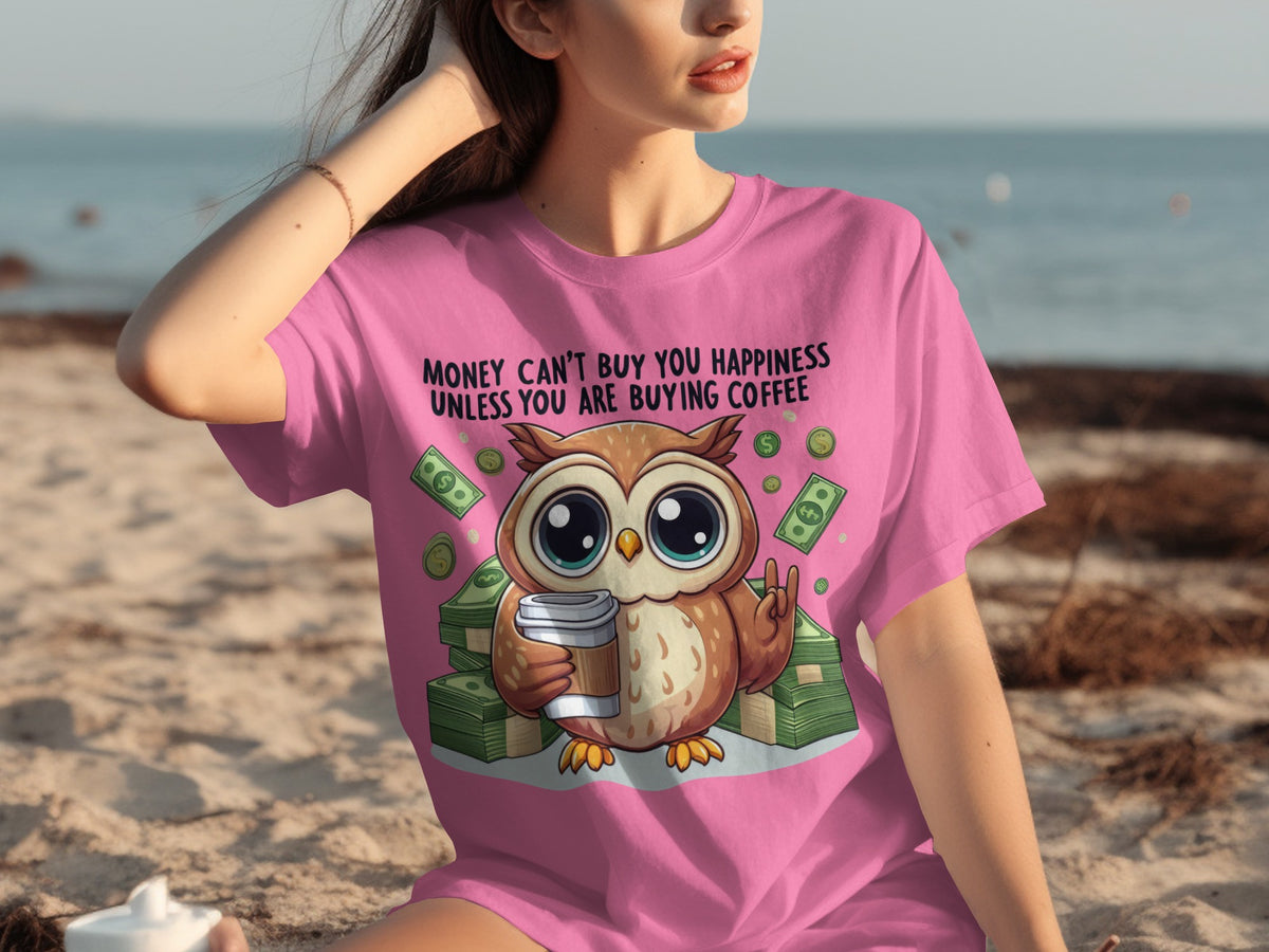 Funny Owl Buying Coffee Quote T-Shirt for Coffee Lovers