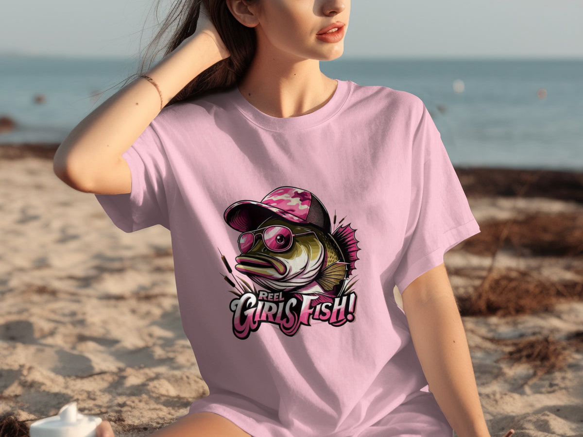 Reel Girls Fish Funny Graphic Women's T-Shirt
