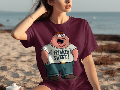 Freakin Sweet Cartoon Character Graphic T-shirt