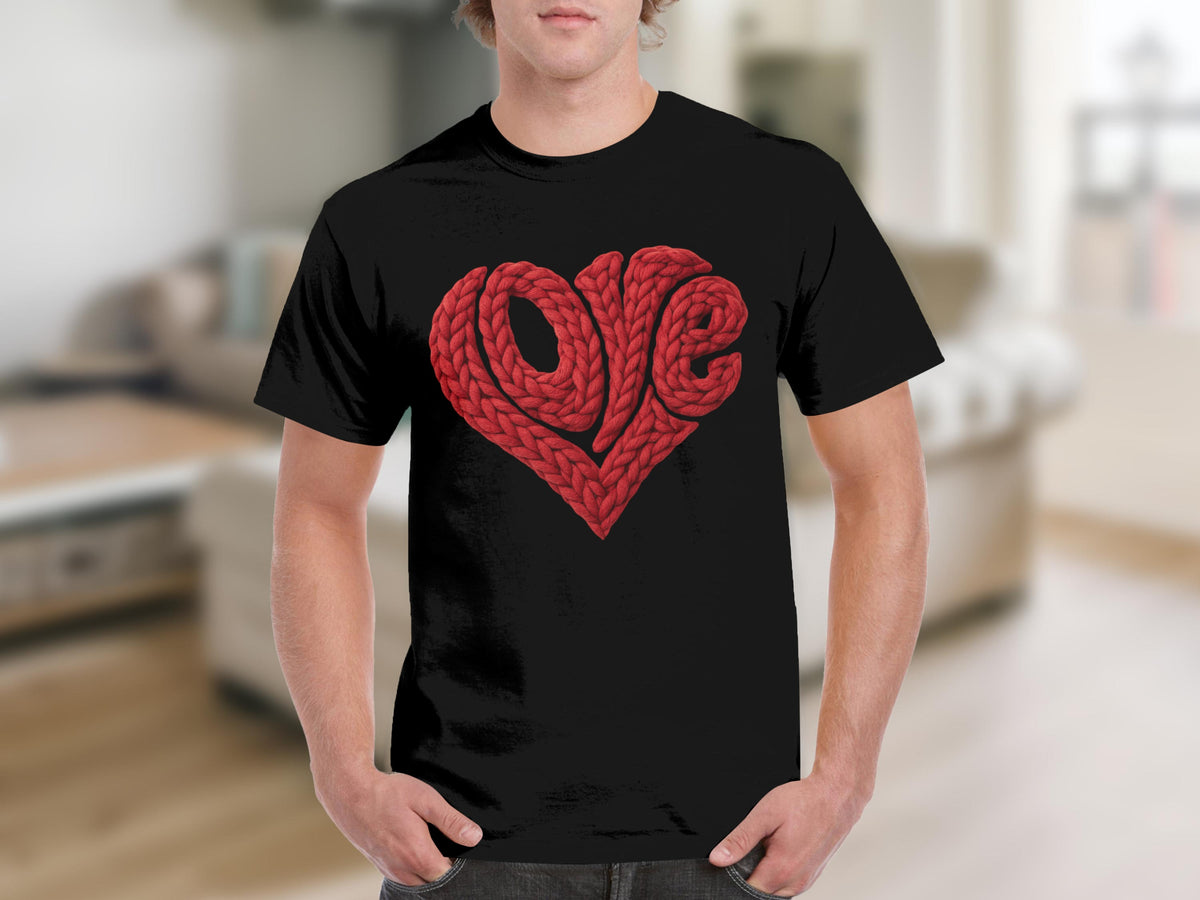 Love Heart Rope Design Graphic T-shirt for Men
