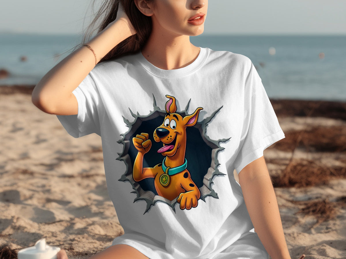 Fun Scooby-Doo Graphic Tee with Cartoon Print Design